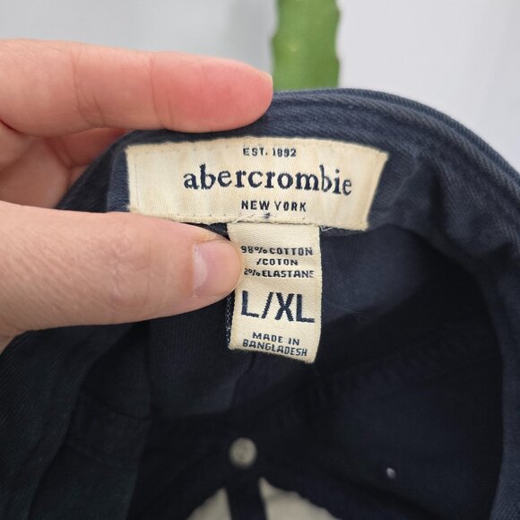 abercrombie | blue canvas embroidered logo fitted baseball hat | unisex L/XL - Picture 8 of 8